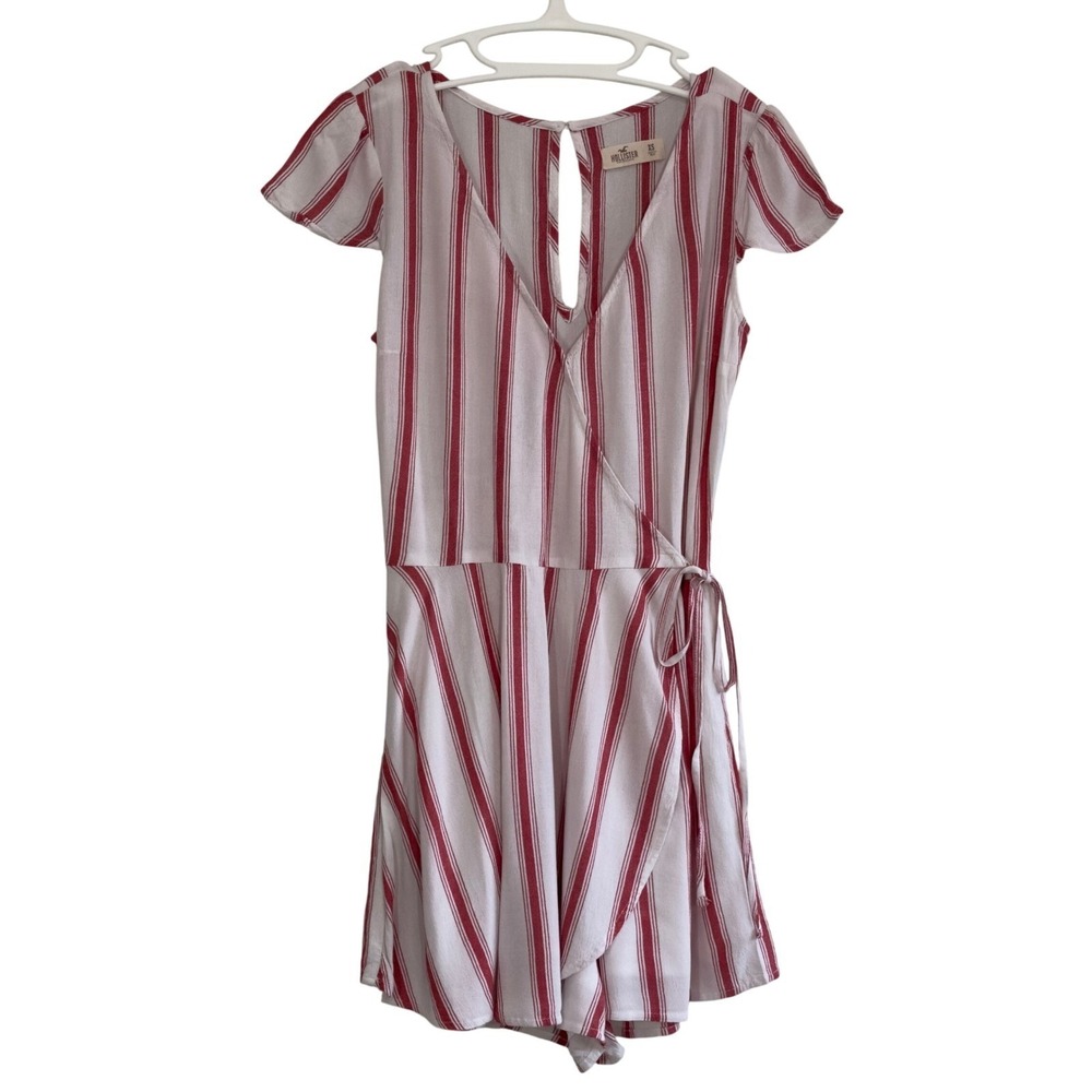 Hollister Skort 1 pc Romper Womens XSโ Striped Wrap Front Shorts V-neck Summer